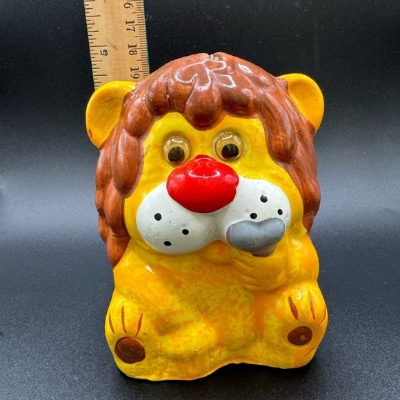 VTG Price Products Kitschy Lion in Cage Coin Ceramic Bank 1970s Made in Taiwan - Picture 3 of 9